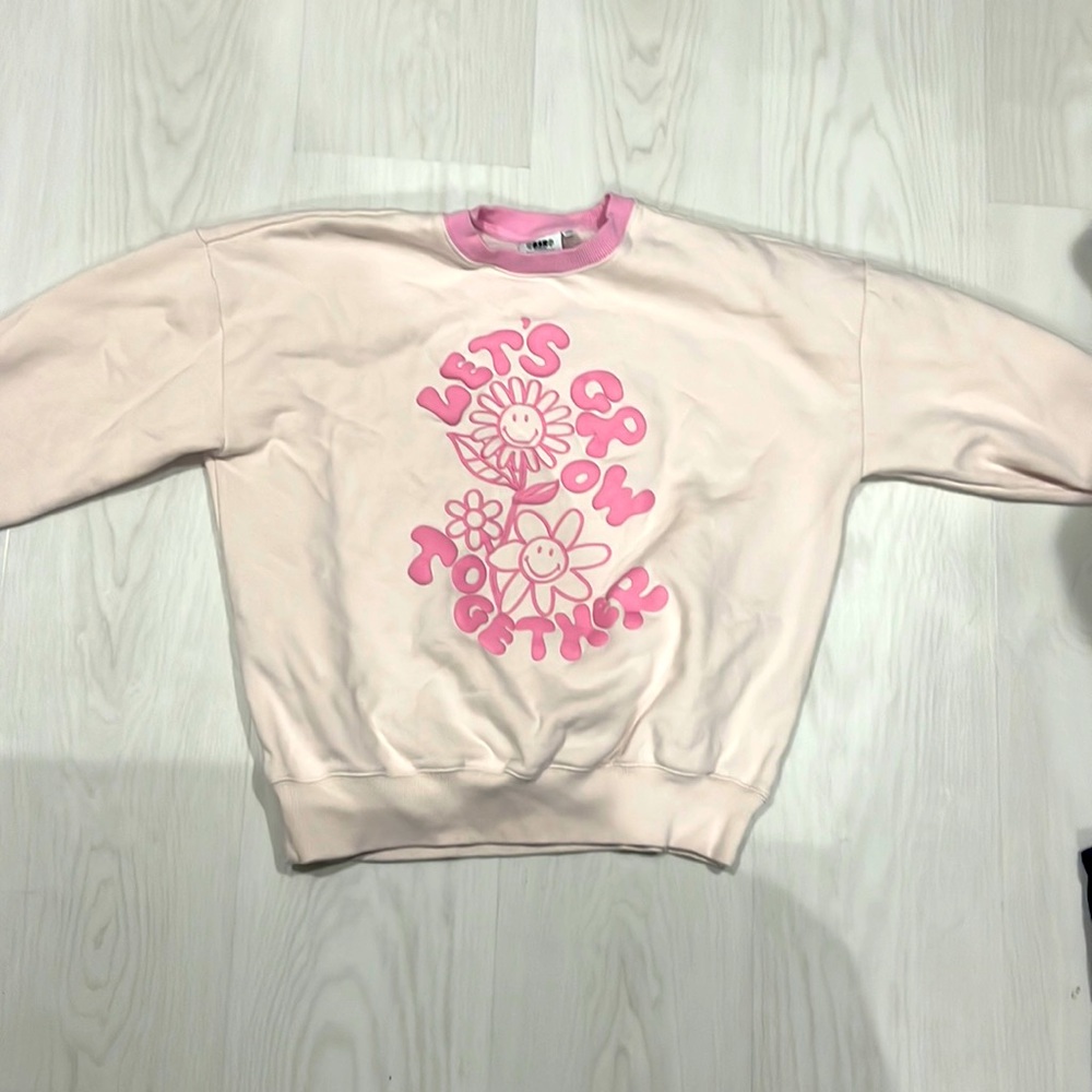 Oversized Pink Crewneck Graphic Sweatshirt